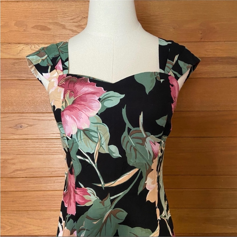Vintage 90s Floral Midi Dress
